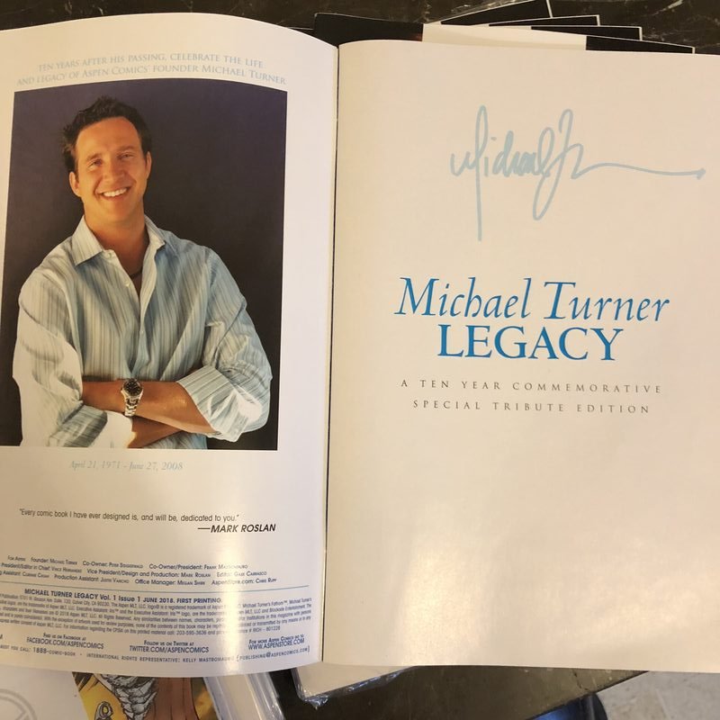Michael Turner Legacy — tribute title page, signed