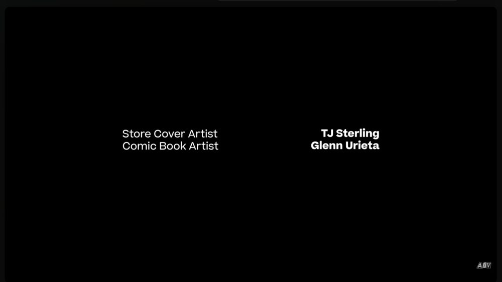 Store Cover Artist and Comic Book Artist credit for The Comic Shop, naming TJ Sterling and Glenn Urieta