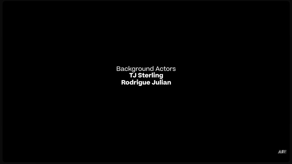 Background Actors credits for The Comic Shop Episode 5, listing TJ Sterling