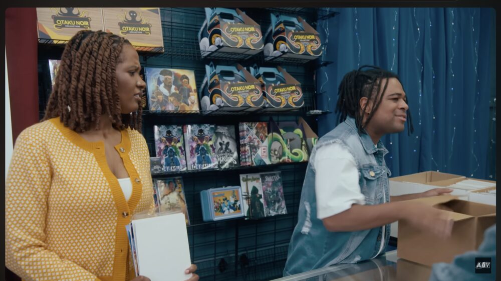 New hire scene at the shop counter from The Comic Shop, Episode 6