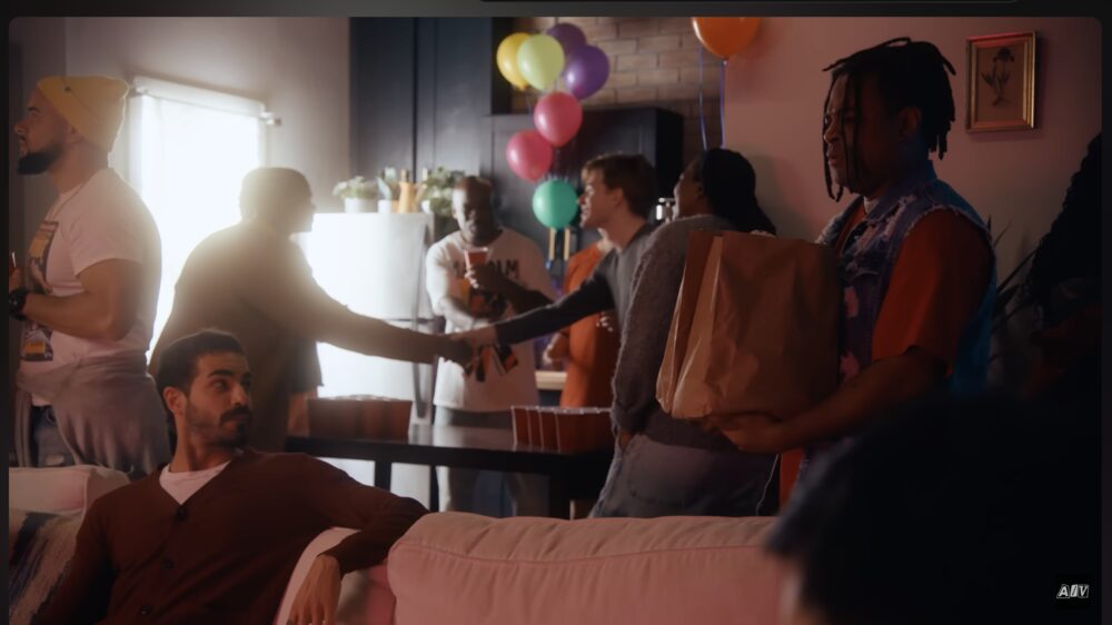 Cast at a party scene from The Comic Shop, Episode 2