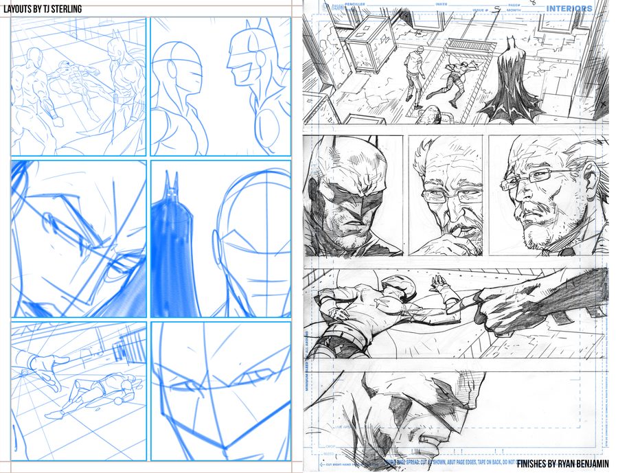 Batman Giant #5 — layouts by TJ Sterling, finishes by Ryan Benjamin, page 8