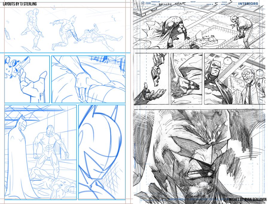 Batman Giant #5 — layouts by TJ Sterling, finishes by Ryan Benjamin, page 5