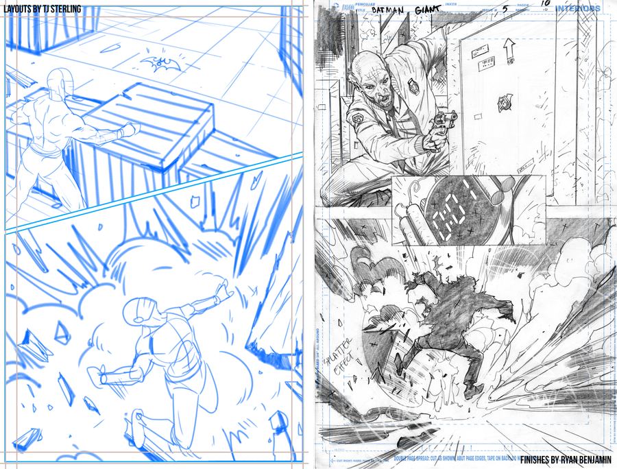 Batman Giant #5 — layouts by TJ Sterling, finishes by Ryan Benjamin, page 10